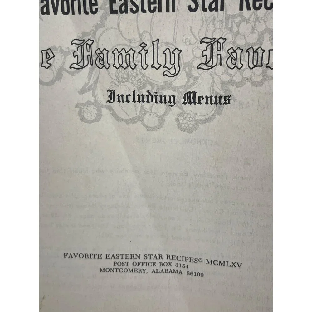 Favorite Eastern Star Recipes Olde Family Favorites Montgomery Alabama 2000 reci